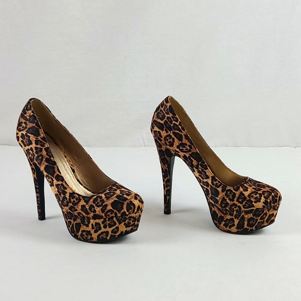 Leapord Stiletto Platform High Heel Sexy  Shoes